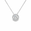Round Brilliant Cut Diamond 0.80ct Halo Pendant