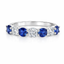 Round Brilliant Cut Sapphire & Diamond 7 Stone Eternity Ring
