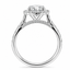 Lab Grown Round Brilliant Cut 1.42 Diamond With Diamond Halo & Diamond Shoulders