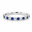 Round Brilliant Cut Sapphire & Diamond Half Hoop Eternity Ring