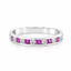 Round Brilliant Cut Pink Sapphire & Diamond Half Hoop Eternity Ring