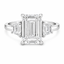 Lab Grown Emerald Cut 3.02ct Diamond Engagement Ring With Trapezoid Cut Diamond Side Stones