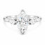 Lab Grown Marquise Cut 1.52ct Diamond Engagement Ring With Pear Cut Side Stones