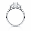 Emerald Cut 1.01ct Diamond Engagement Ring with Trilliant Cut Diamond Side Stones