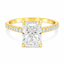Lab Grown Radiant Cut 2.63ct Diamond Engagement Ring with Diamond Shoulders & Hidden Halo