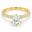 Round Brilliant Cut 0.91ct Diamond Engagement Ring with Diamond Shoulders