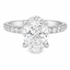 Lab Grown Oval Cut 2.00ct Diamond Engagement Ring with Diamond Shoulders & Hidden Halo