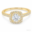 Round Brilliant Cut 0.45ct Diamond Double Halo Engagement Ring