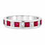 Princess Cut Diamond & Ruby Half Hoop Eternity Ring