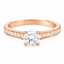 Round Brilliant Cut 0.50ct Diamond Engagement Ring with Diamond Shoulders