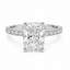 Lab Grown Cushion Cut 2.00ct Diamond Engagement Ring with Diamond Shoulders & Hidden Halo