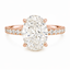 Lab Grown Oval Cut 3.04ct Diamond Engagement Ring with Diamond Shoulders & Hidden Halo