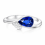 Pear Cut Sapphire with Pear Cut Diamond Side Stone