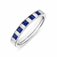 Princess & Baguette Cut Sapphire & Diamond Half Hoop Eternity Ring