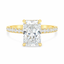 Lab Grown Radiant Cut 2.60ct Diamond Engagement Ring with Diamond Shoulders & Hidden Halo