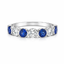 Round Brilliant Cut Sapphire & Diamond 7 Stone Eternity Ring