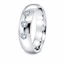 Platinum Court Wedding Band With 3 Round Brilliant Cut Diamonds