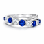 Round Brilliant Cut Sapphire & Diamond 9 Stone Crossover Eternity Ring