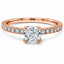 Cushion Cut 0.70ct Diamond Engagement Ring with Diamond Shoulders