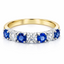 Round Brilliant Cut Sapphire & Diamond 7 Stone Eternity Ring
