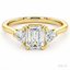 Emerald Cut 1.01ct Diamond Engagement Ring with Trilliant Cut Diamond Side Stones