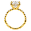 Lab Grown Oval Cut 3.52ct Diamond Engagement Ring with Diamond Shoulders & Hidden Halo
